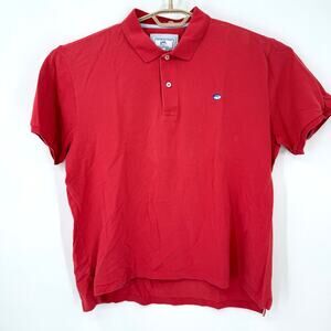 Southern Tide Mens Skipjack Mesh Golf Polo Shirt Washed Red/Salmon SIze XL